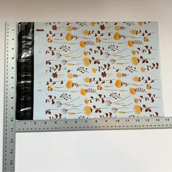 100 Poly mailers 10x13” shipping bags floral thank you variety print self seal - Picture 13 of 13